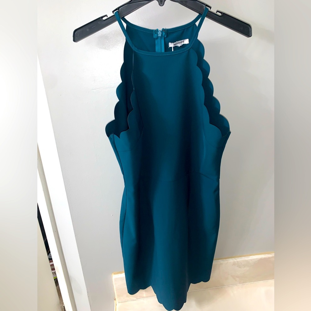 MINUET fitted teal dress! NWT! Size L